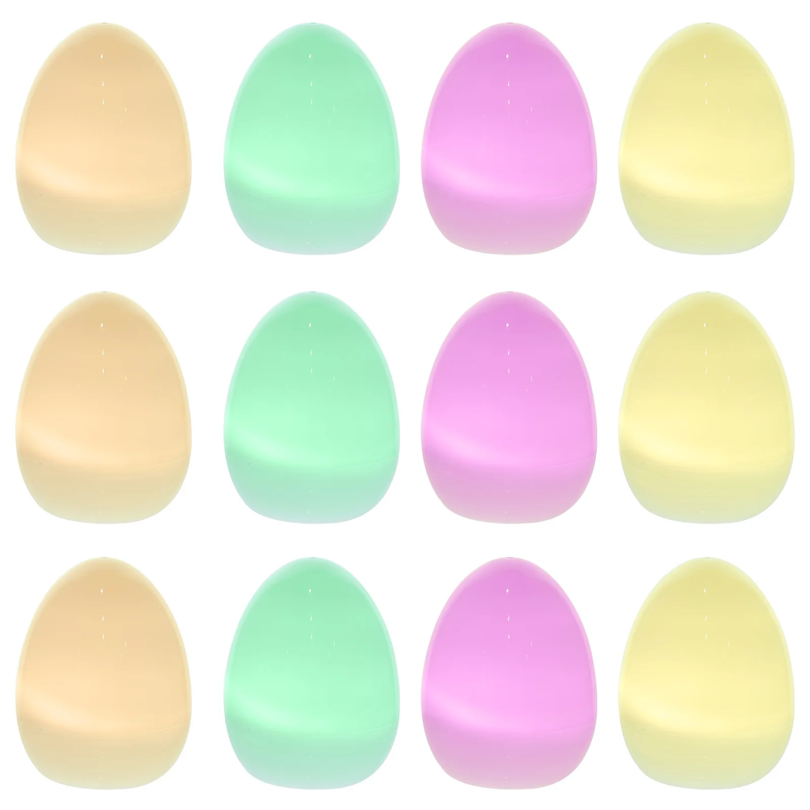 

12Pcs Colorful Egg Shaped Night Light Lamps Fake Plastic Lights for Halloween Christmas Birthday Party Decor Light