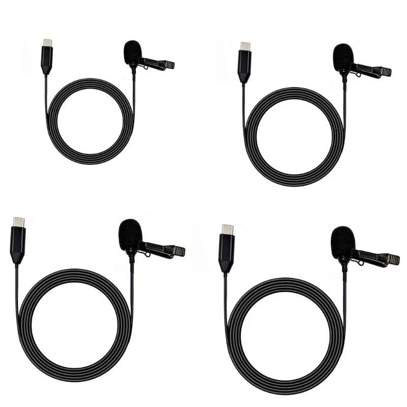 High Sensitivity Lavalier Microphone Type C Interfaces Collar Clip on Mic 20Hz-16KHz for 360 Sports Camera