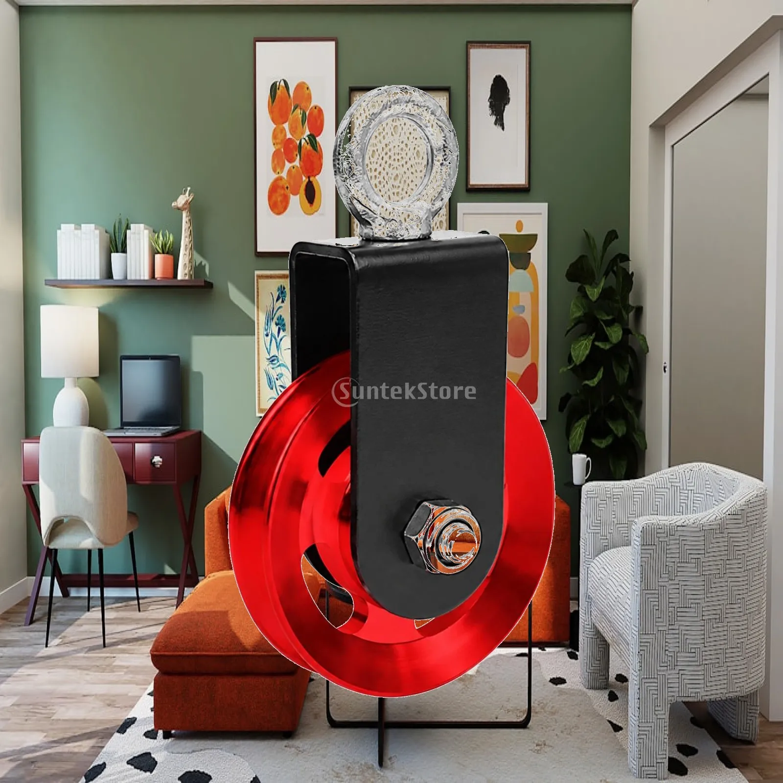 DIY Cable Machine Pulley Compact Pulley with Metal Bracket Exercise Equipment High Load Bearing Slim for Back Workouts