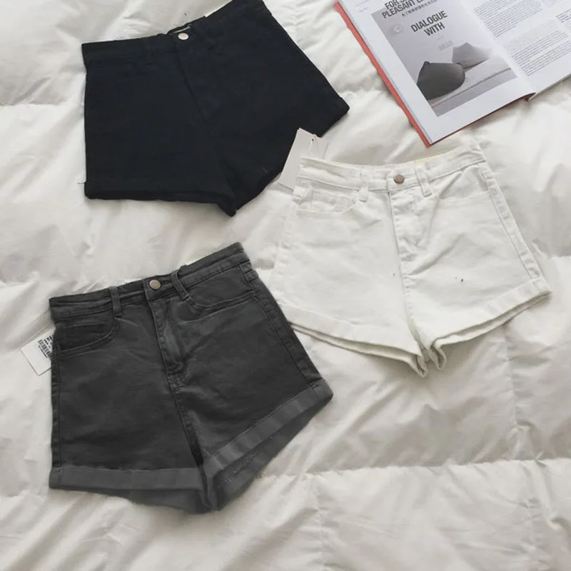 

High Waist A- Line Shorts Women's Summer Thin Ins Style Casual Comfortable Wide Leg Pants Loose Plus Size Denim Shorts Hot Pants