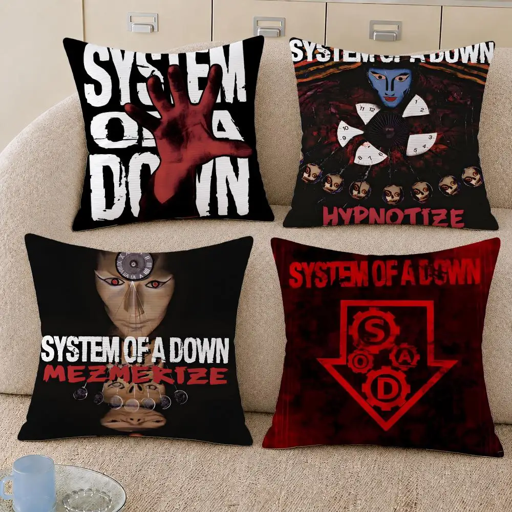 Band System of a Down Nu Metal SOAD Cushion Cover Decorative Pillowcase Soft Short Plush Cozy Durable Sofa Home Decor Items Gift
