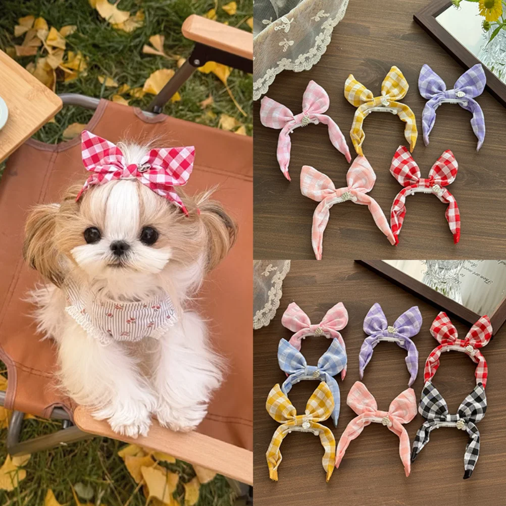 

Adorable Forest Plaid Rabbit Ears Pet Headband Comfortable Dog Cat Hair Band Funny Dress Up Photo Prop Pet Accessories