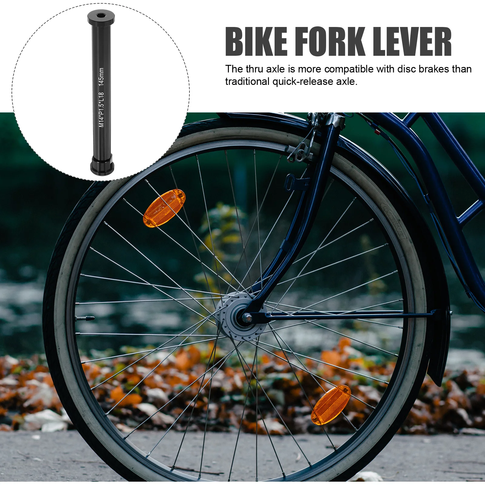 

Front Fork Aluminum Alloy Thru Axle Lever Sturdy Aluminum Alloy Bike Fork Axle Stable Connection Bicycle Supply