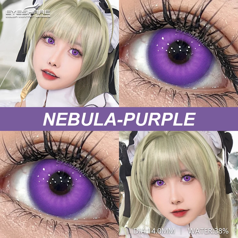 EYESHARE 2pcs Cosplay Contact Lenses for Eyes Anime Colored Eyes Lenses Blue Contact Halloween Beautiful Pupil Yearly Eye Lenses