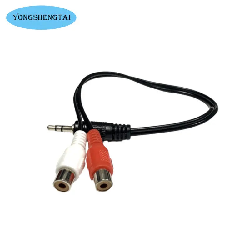 Cable adaptador de sonido para altavoz de ordenador, Adaptador de Audio estéreo de 3,5 a 3,5mm, de 5 piezas, un punto, dos