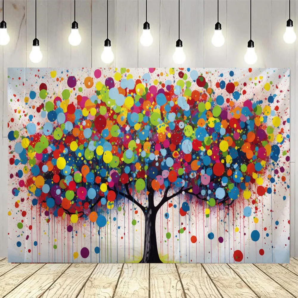 

Life Tree Home Tapestry Colorful Watercolor Painting Wall Hanging Cloth Bohemian Bedroom Living Room Dormitory Background Poster