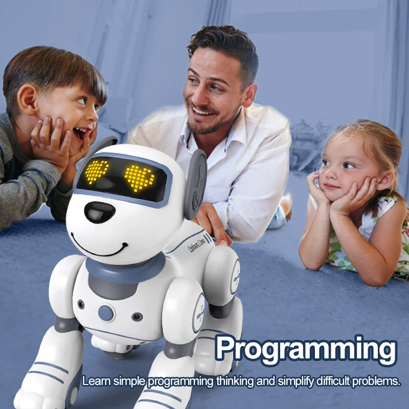 Inteligentny robot-pies zabawka, akrobatyczny pies elektroniczny sterowany pilotem, taneczny robot-kompanion, prezent świąteczny dla chłopców i dziewczynek