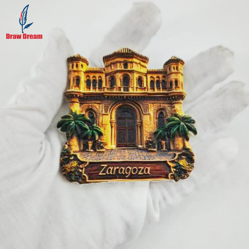 Imán para nevera de Zaragoza, colección de recuerdos de viajes por el mundo, adecuado para decoración del hogar y la oficina, imán magnético exclusivo personalizado para nevera, decoración del hogar, cocina, habitación, oficina, manualidades para gabinetes, regalos, recuerdos de vacaciones, pequeños regalos exquisitos, 1 unidad