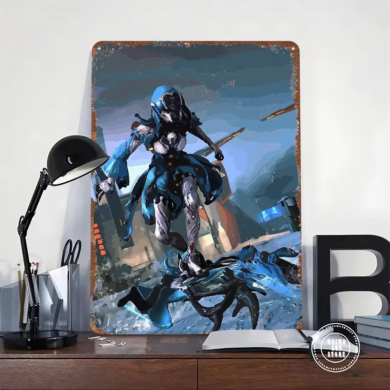 Warframe: Saryn Prime Poster Customized Vintage Metal Signs Wall Art Retro Tin Plaque for Bar Accessories Gaming Decoration Room