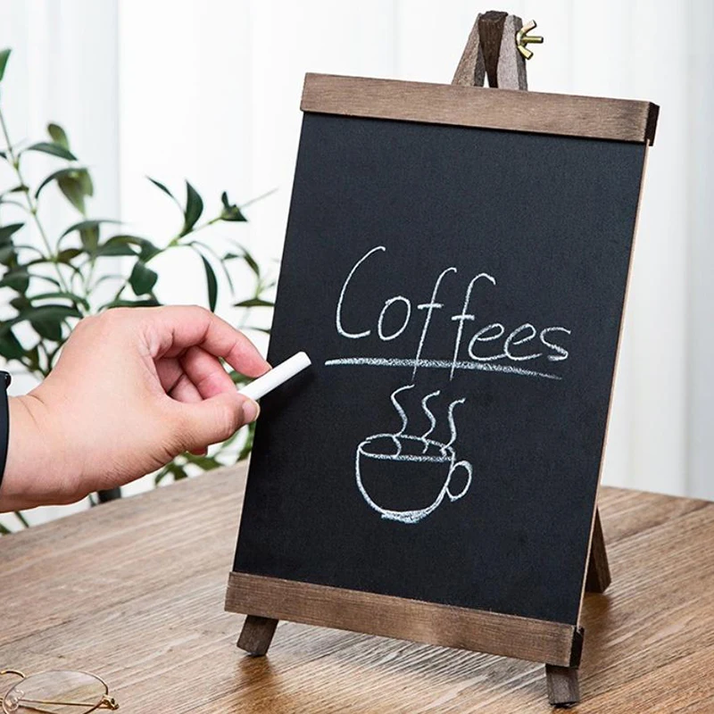 Small Blackboard Bar Counter Message Board Desktop Decoration Wooden Blackboard Stall Hand-painted Sign Message Board