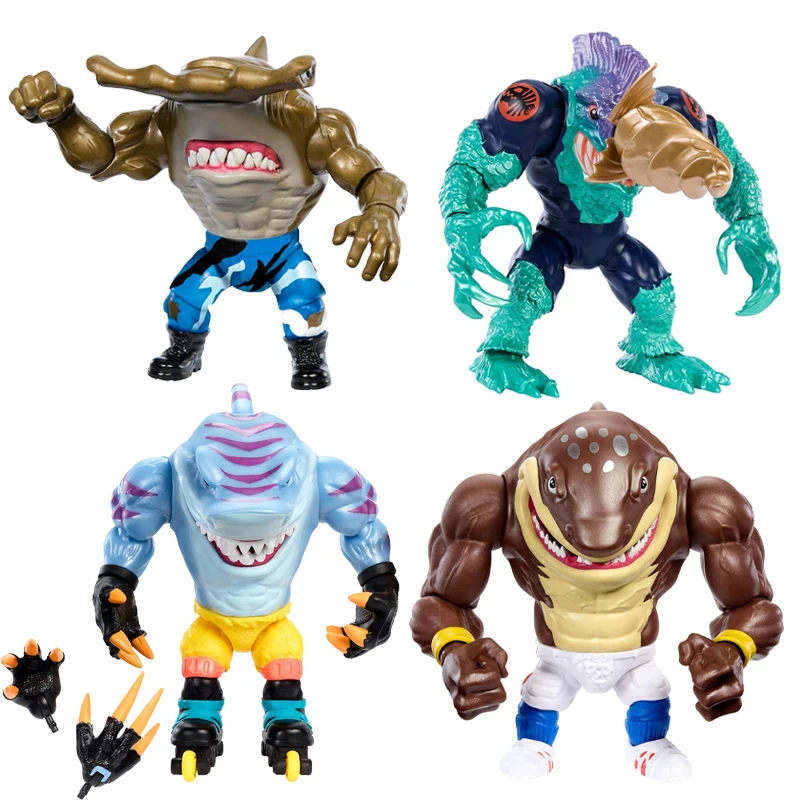 

6-дюймовая фигурка Street Sharks Jab/Big Slammu/Skreek Коллекционная игрушка, вдохновленная телевизором 90-х годов, полумужчина, герой полушарка