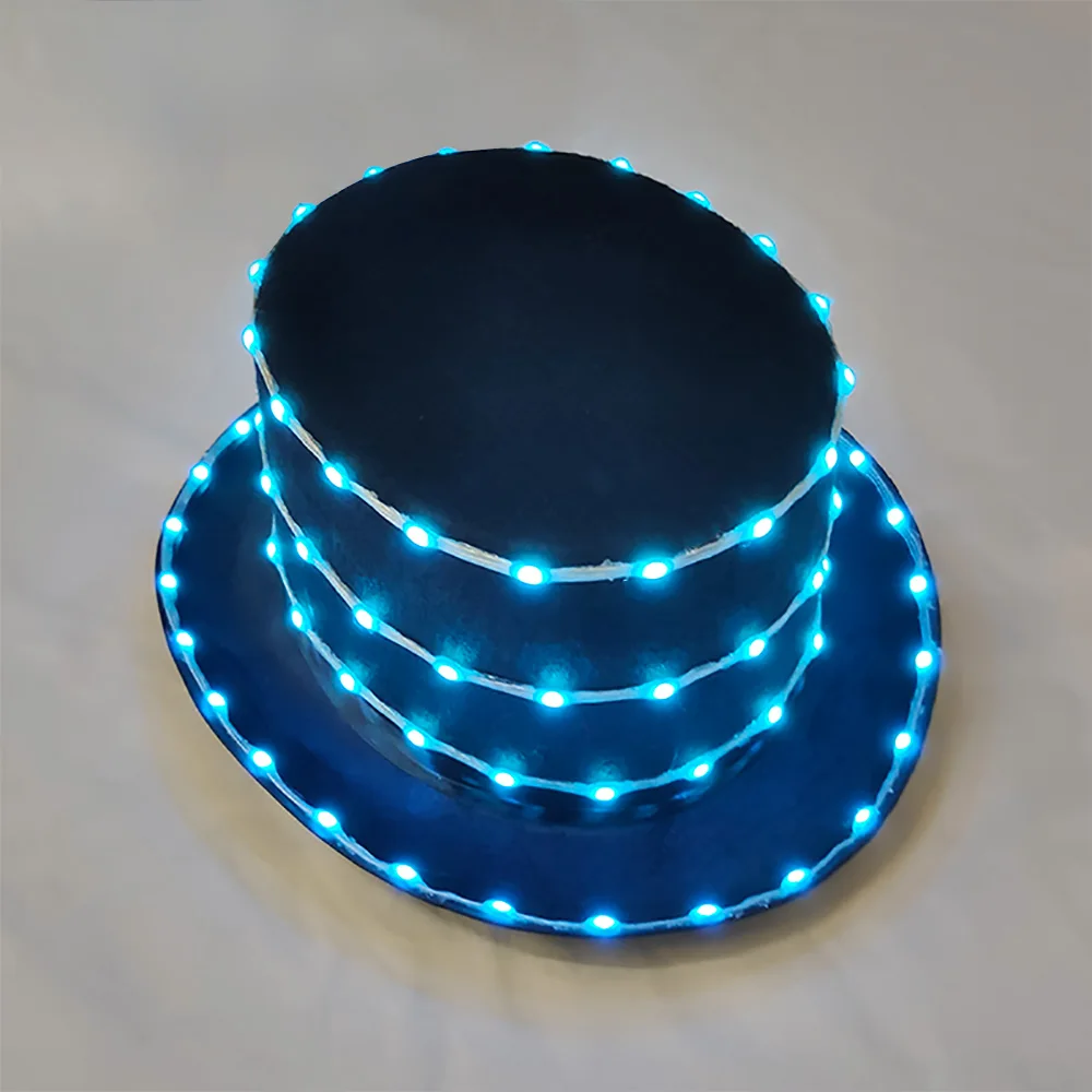 Full color Cold LED hat with charging party glow-in-the-dark hat Neon LED costume DJ Bar performance Halloween party supplies