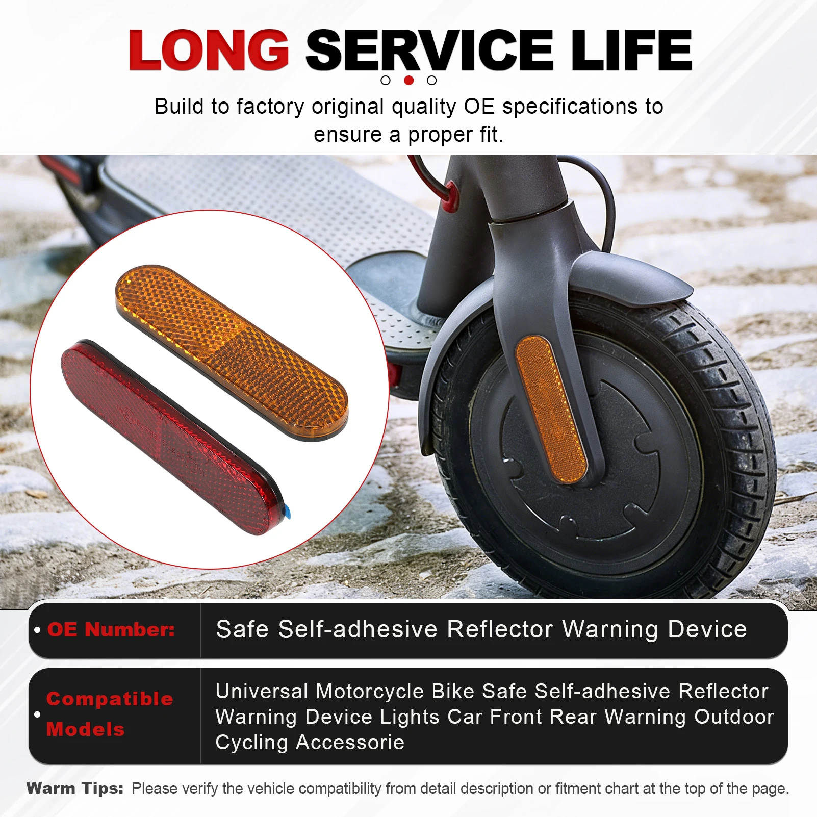 Motorcycle Bike Universal Safe Self-adhesive Reflector Warning Device strips Car Front Rear Warning Outdoor Cycling Accessories