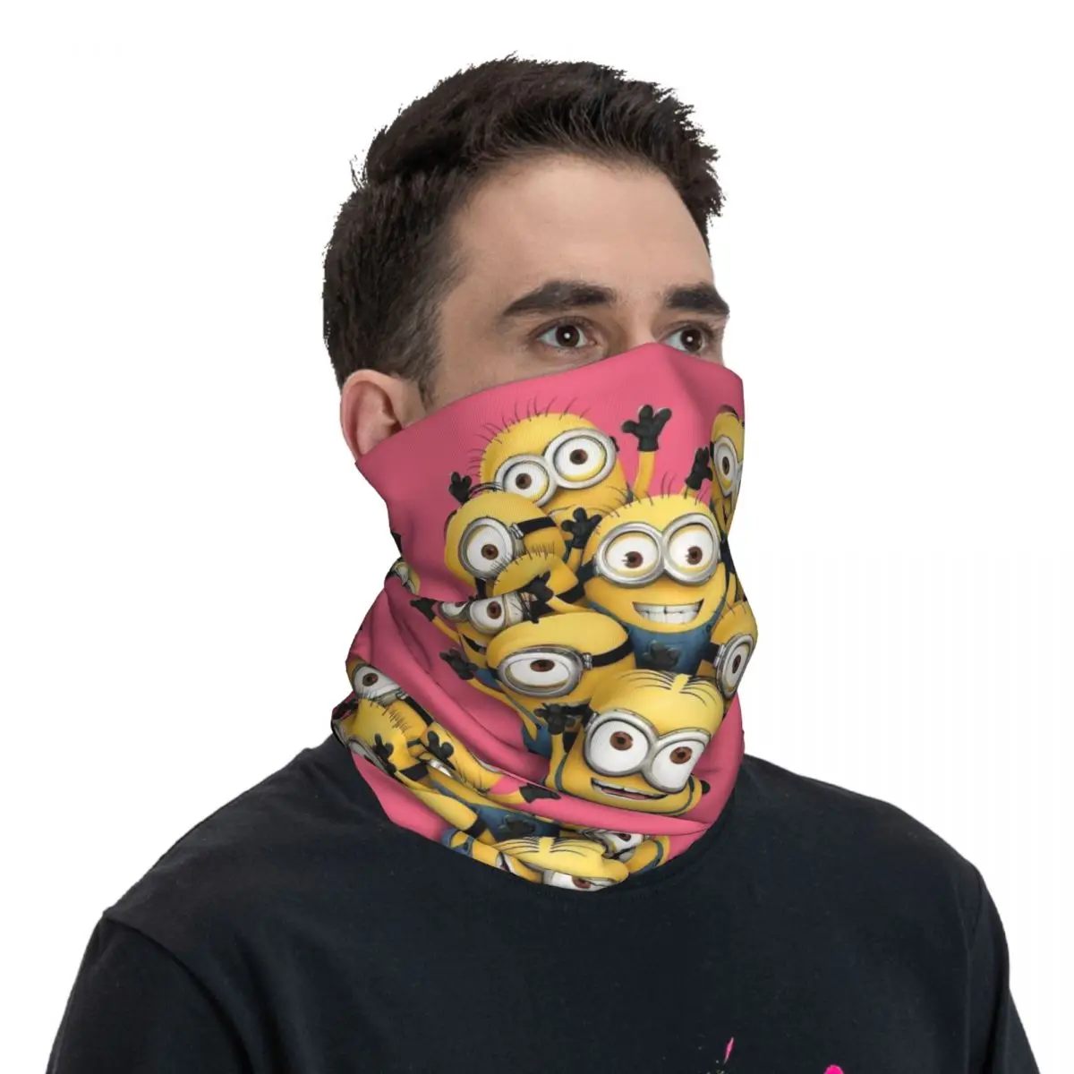 Personalizzato M-Minions Anime Hot Bandana Inverno Scaldacollo Donna Antivento Avvolgere Sciarpa per il viso per Sci Kawaii Ghetta classica Fascia per capelli