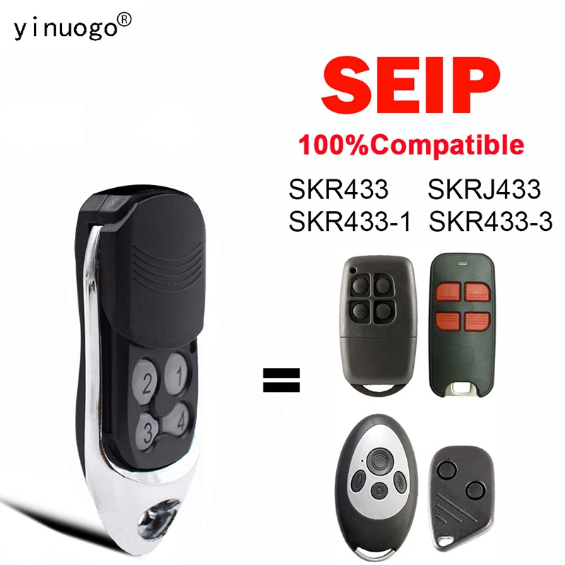 

For SEIP SKR433 SKRJ433 SKR433-1 SKR433-3 Garage Remote Control 433.92MHz Rolling Code Garage Door Opener SEIP Remote Control