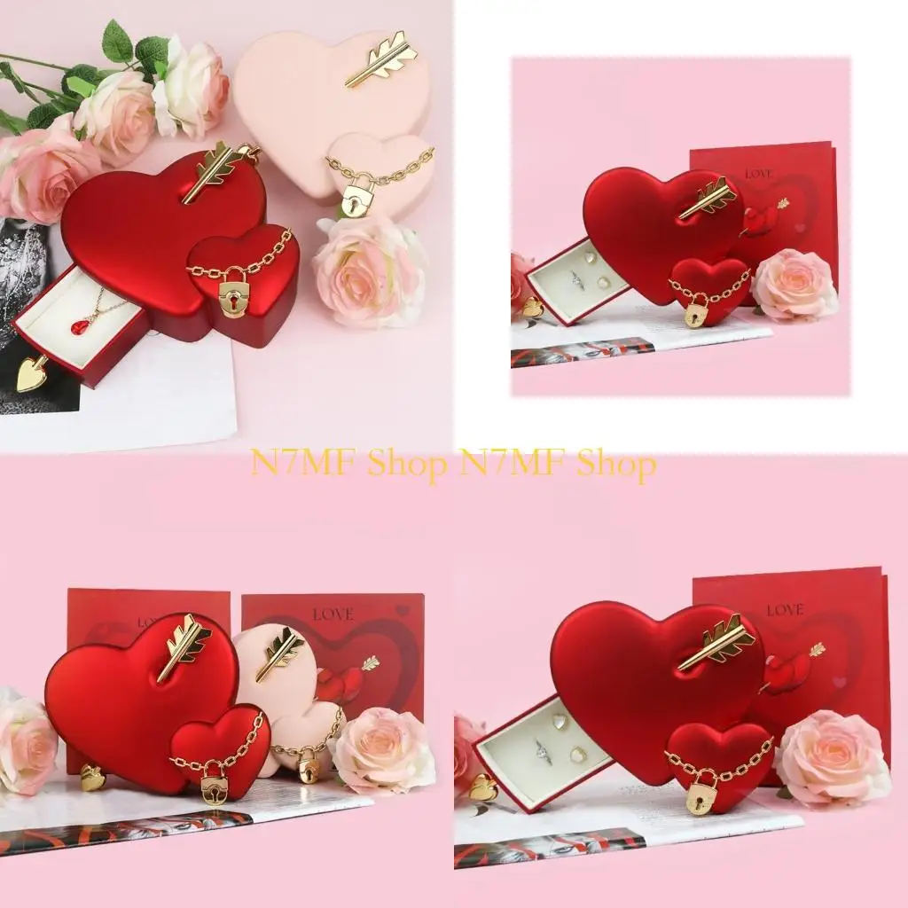 

N7MF Heart Jewelry Container с мягкой ячейкой для хранения подкладок для деликатных аксессуаров