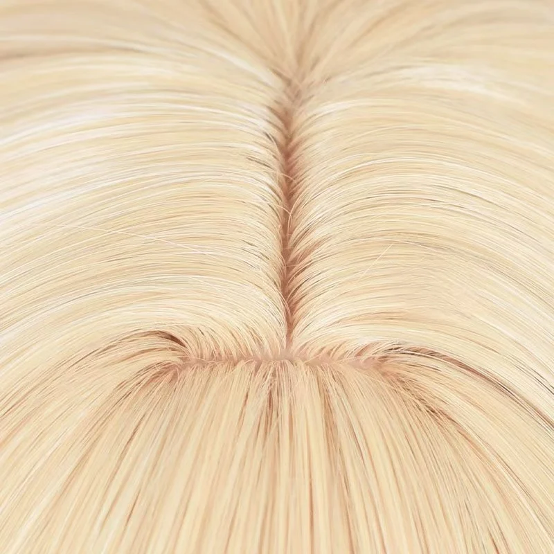 Genshin Impact Kaveh Cosplay Wig Blonde Gradient Wolf Tail Wig Matte Heat Resistant Synthetic Hair for Halloween Party Comic Con