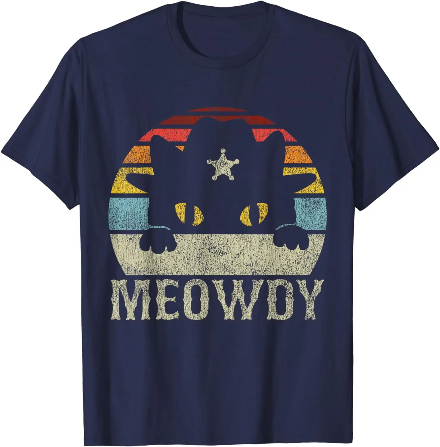 Meowdy Cat Meme T-Shirt Crisp and Breathable Short Sleeves for Men and Women