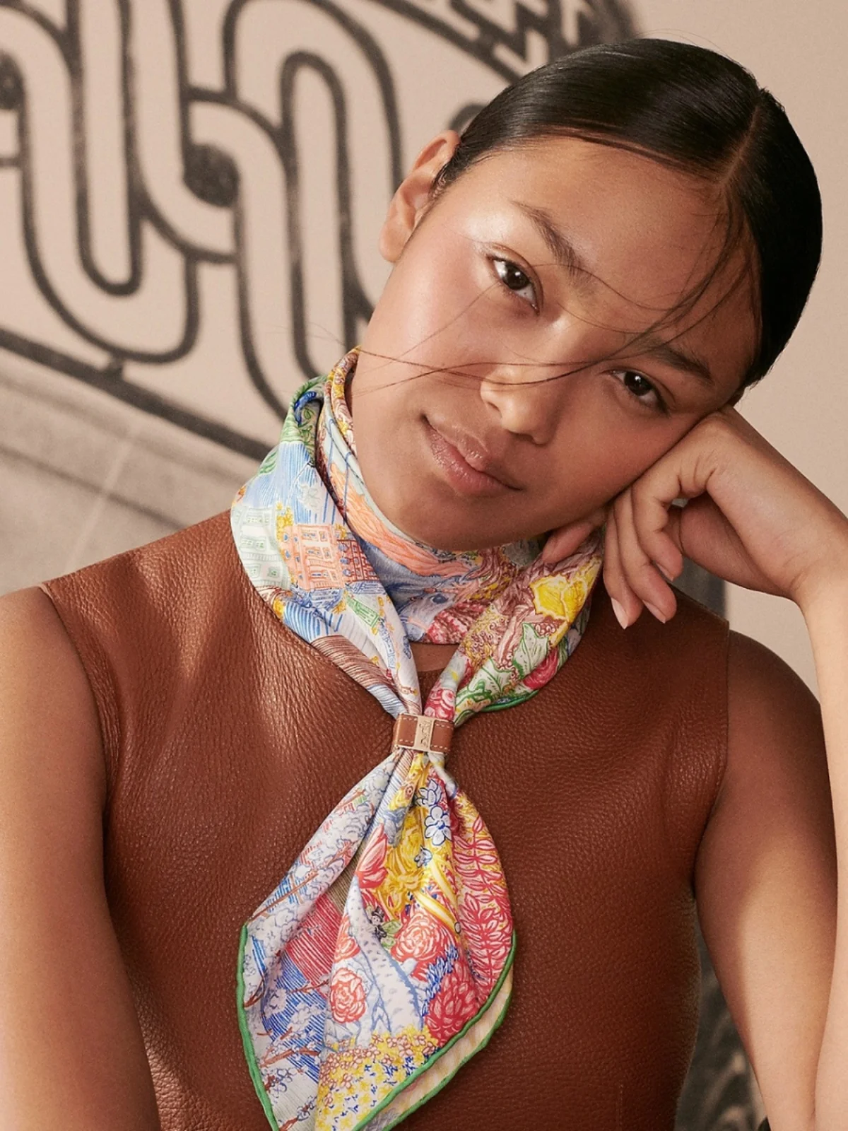 Pañuelo de Seda de Morera con Estampado a Doble Cara, Pañuelo Cuad Pesado de Sarga de 8 Momme para Mujer, Accesorio de M...