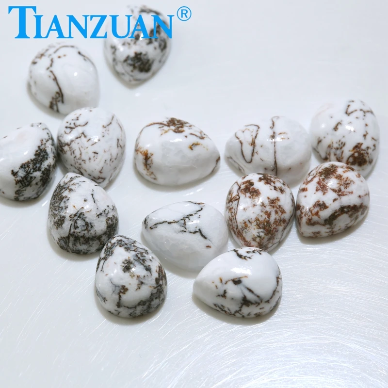Beautiful Textured Agate Natural Agate Stones Pear Shape Cabochon cut Agate Beads Loose Gem Stone for Jewelry Makin