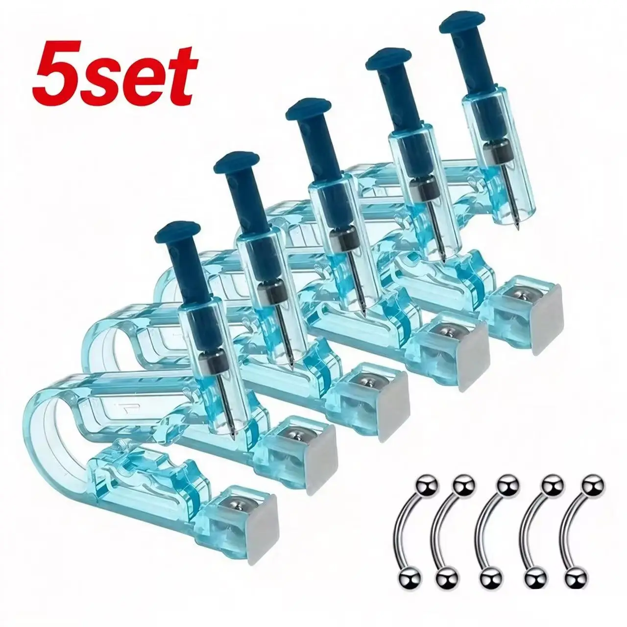 1/5 teile/satz Ohr Piercing Gun Kit Asepsis Einweg Gesunde Sicherheit Ohrring Piercer Werkzeug Maschine Kit Studs Nase Lip Körper schmuck