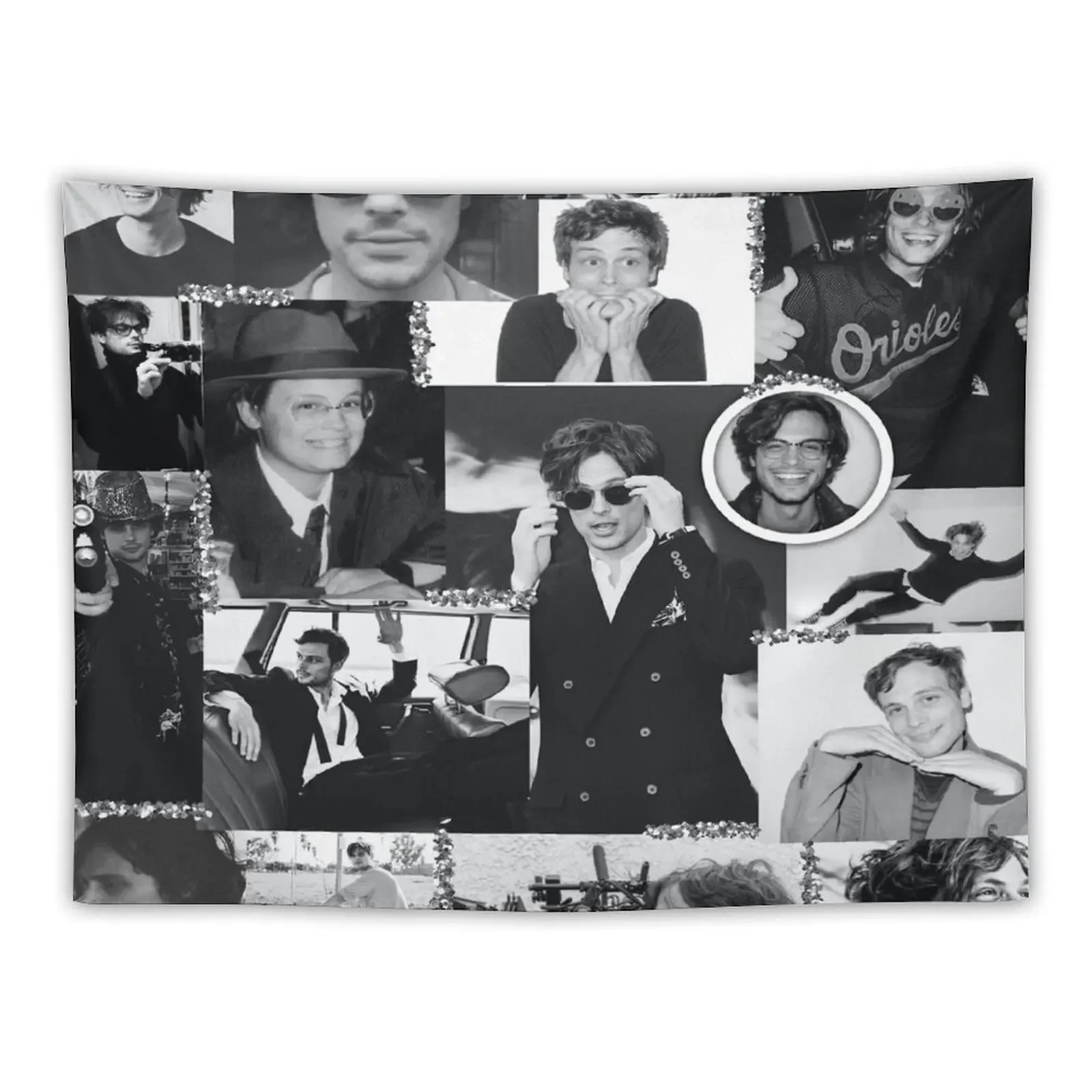 

Matthew Gray Gubler Collage b&w Tapestry Home Supplies Tapete For The Wall Tapestry