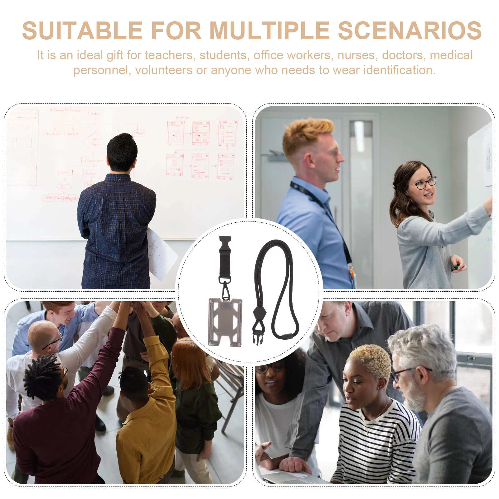 

Id Badge Holder Anti Scratch Card Case Lanyard Design Portable Name Tag Work Pass Cover Badge Holder Work Card Cover