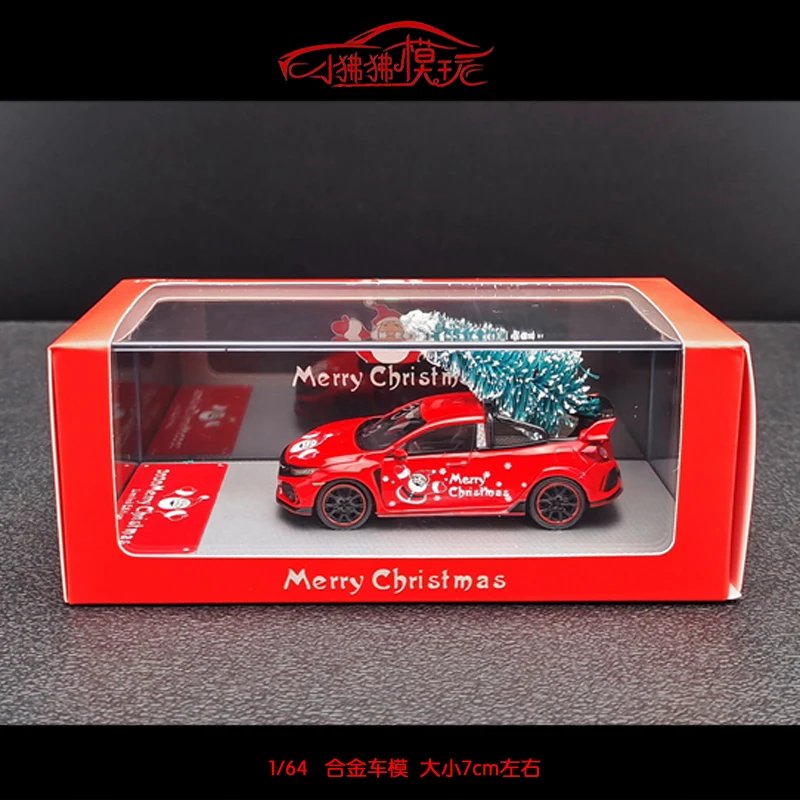 SM Christmas Edition ScaleMini 1:64 Honda Civic FK8 Pickup alloy car model Collection gift