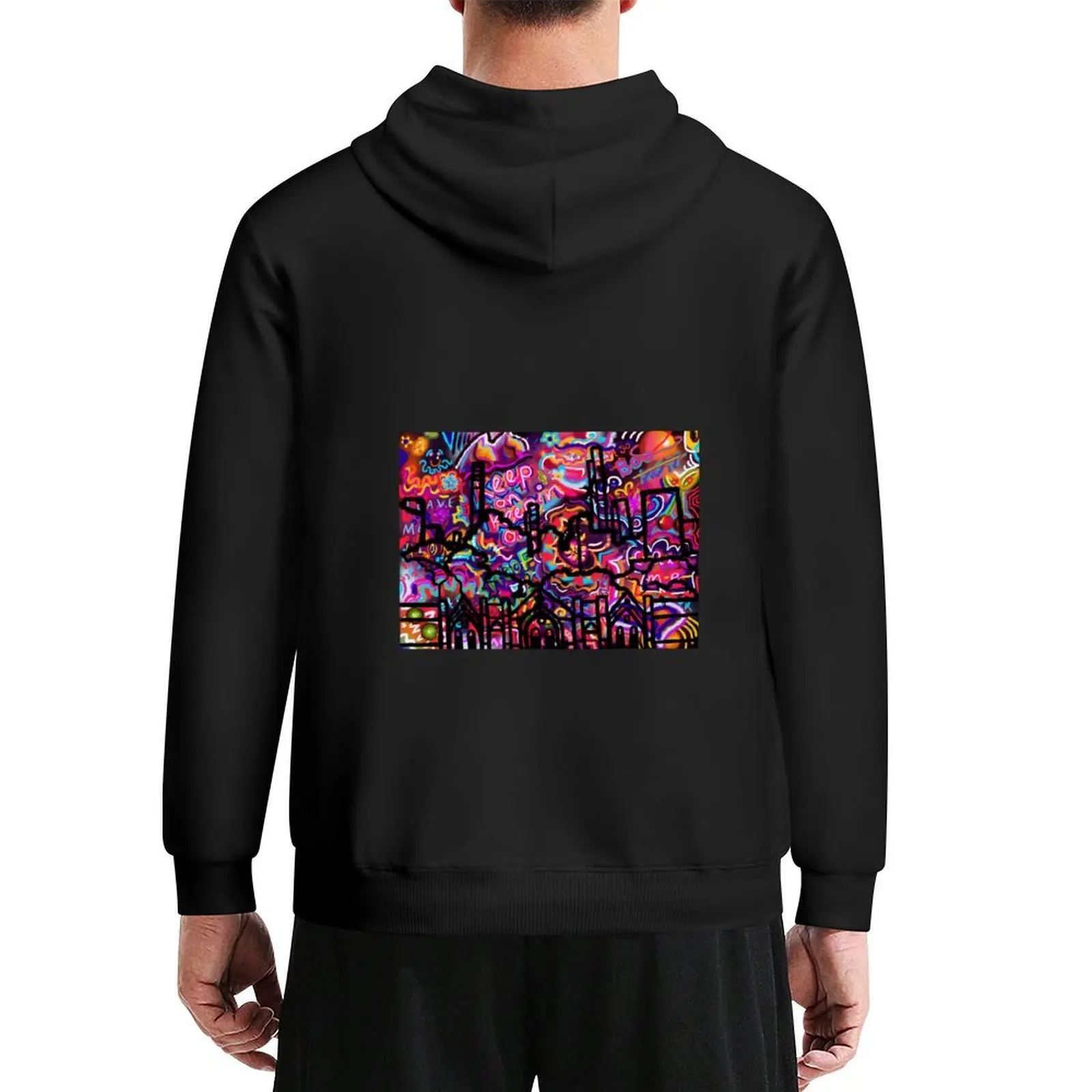 

Neon NYC Graffiti Art Hoodie hooded shirt clothes for men mens clothing aesthetic clothing hoodie