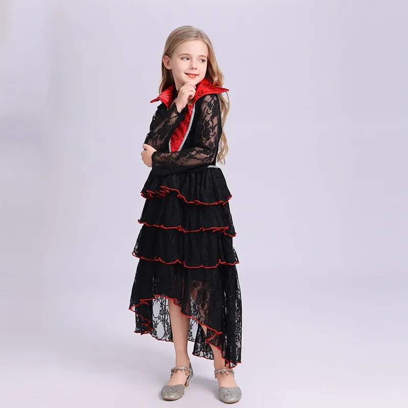 キッズハロウィン魔女コスチュームヴァンパイアコスプレ衣装ゴシックロールプレイドレス女の子パーティー着用