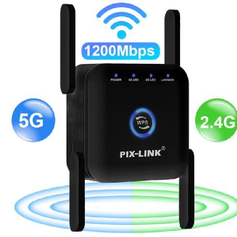 

1200mbps Wifi Signal Amplifier 2.4G/5G Wifi Repeater Network Extender Long Range 5ghz Booster Increases 5 GHZ Wireless wi-fi