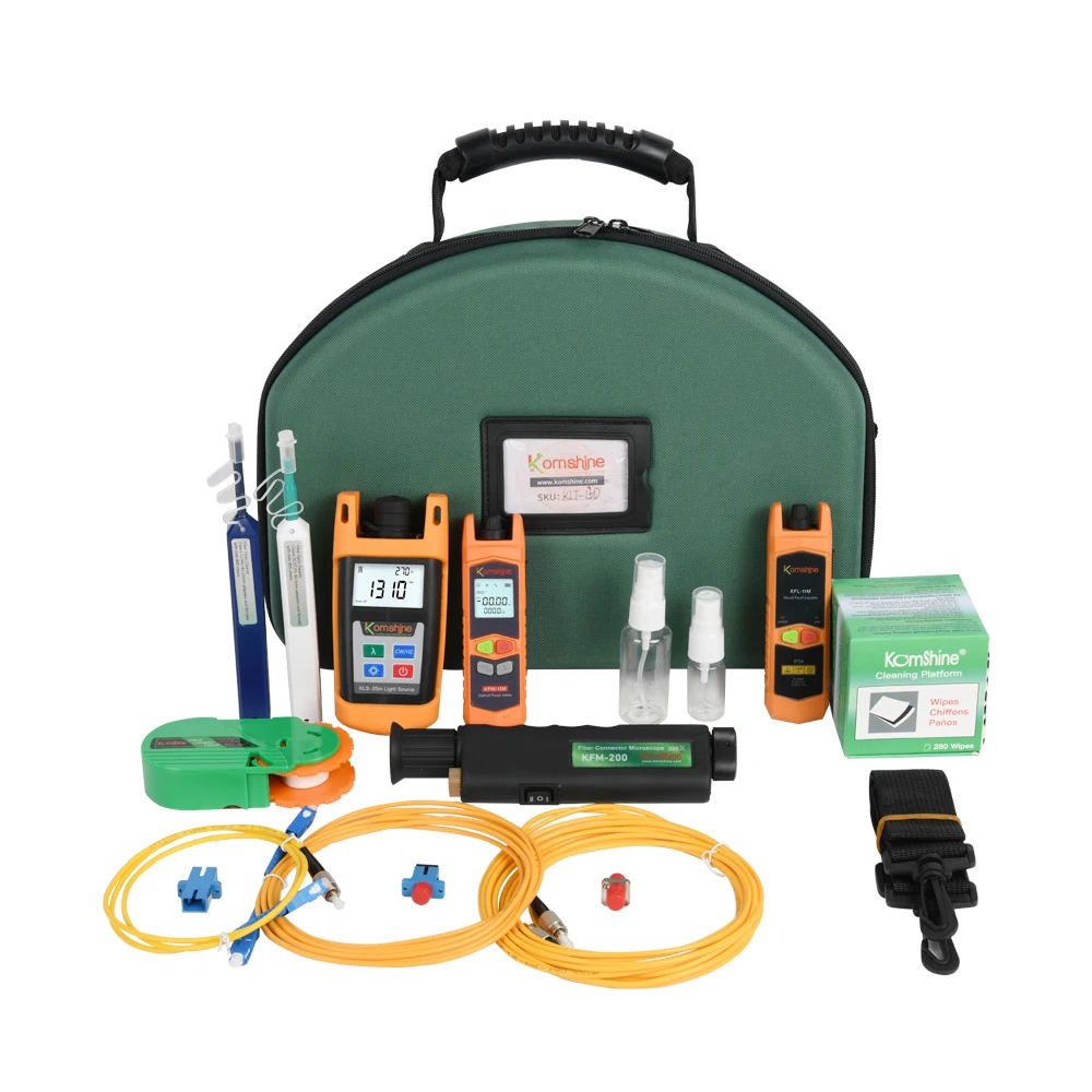 

Fiber Toolkit Komshine KLT-15D incl Fiber Optic Power Meter, SM Light Source,1mw VFL, Fiber Cleaner KOC-250