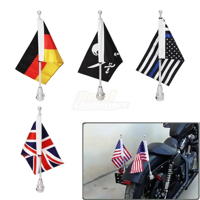 

1Pc Motorcycle USA America Flag For MotorcycleLuggage Rack Rear Side Mount Luggage Pole Mount Flag Motorbike Accessories