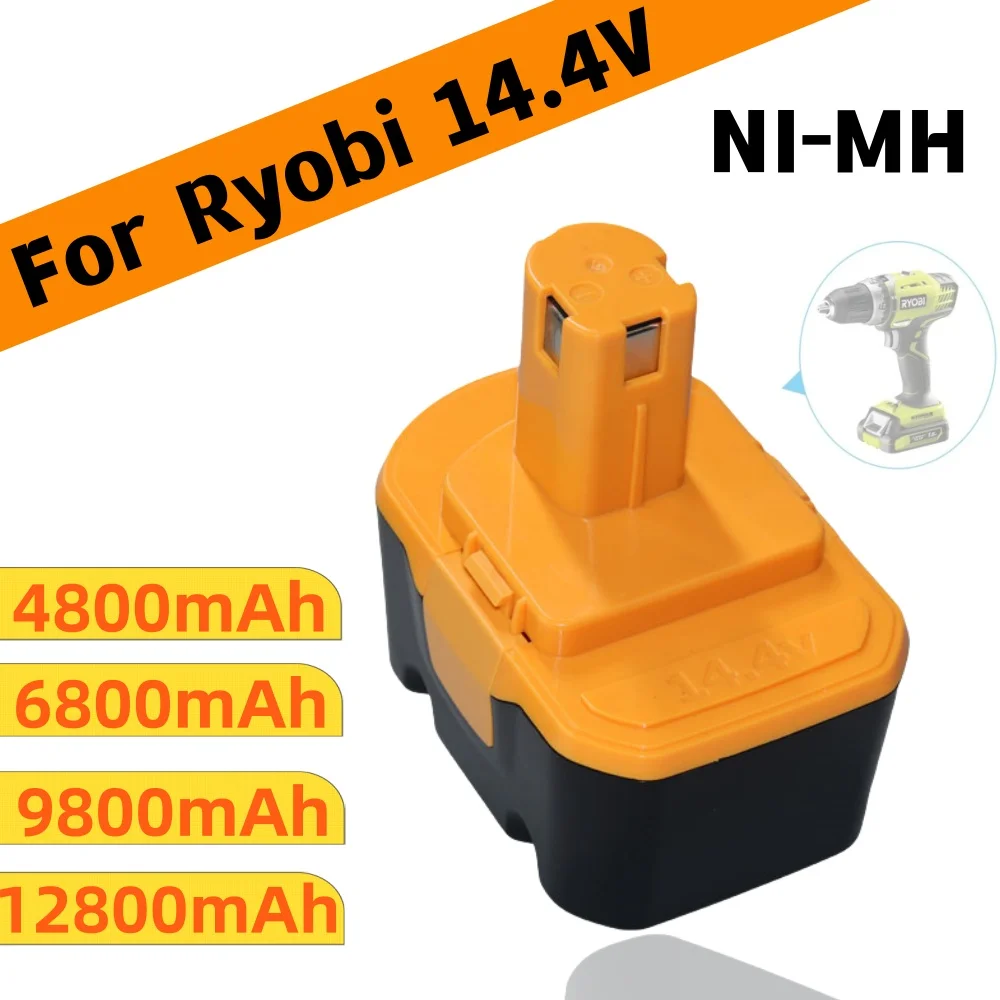 

For Ryobi Cordless Drill Replacement Battery 14.4V 4800/6800/9800mAh NI-MH Compatible with R10521 RY6201 RY6202 130224010