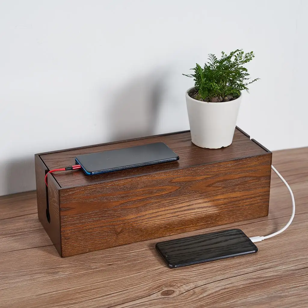 Wooden Cable Management Box: Unproven Desk Organizer #3