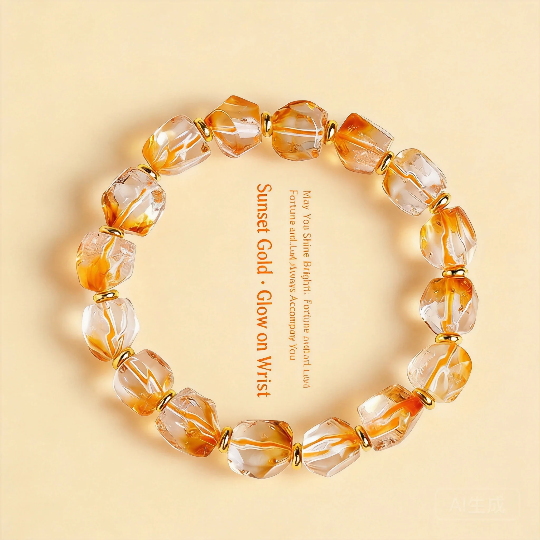 Chinese Style Natural Free Form Yellow Tower Crystal Beaded Bracelet For Women Lucky Fortune Attracting Blessing Good Luck Feng