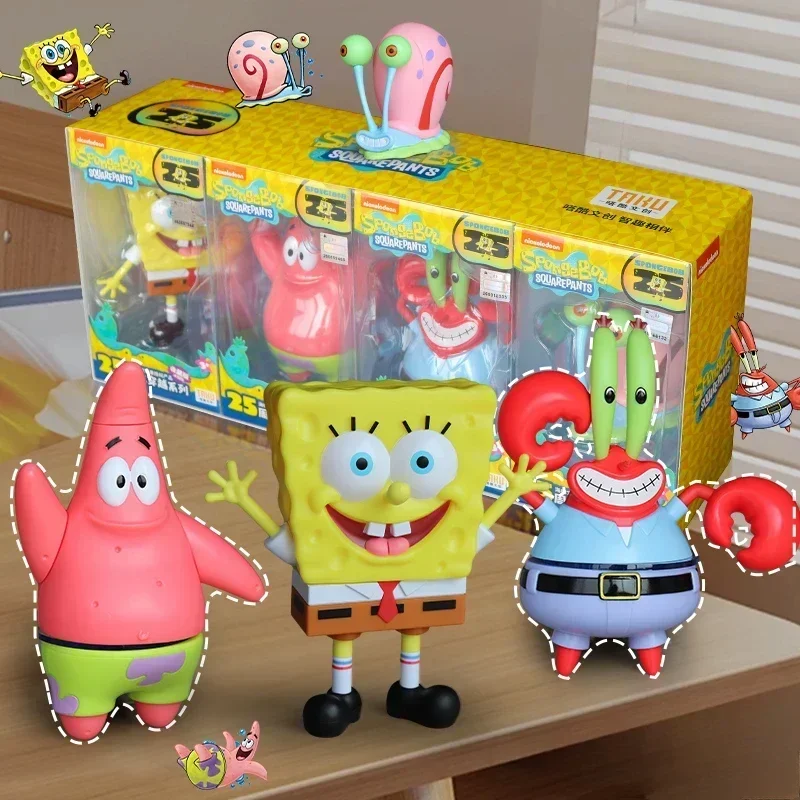 SpongeBob SuqarePants 25th Anniversary Series  Refrigerator Magnet Toy Magnetic Detachable Action Figures Collect Ornaments