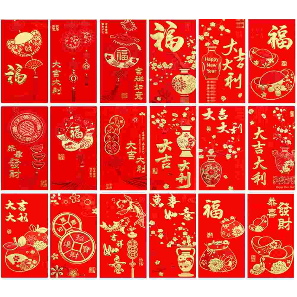 

36 Pcs New Year Red Envelope Packet Chinese Envelopes Wallet Purse Paper Luck Money Bag 2023 Rabbit Lunar