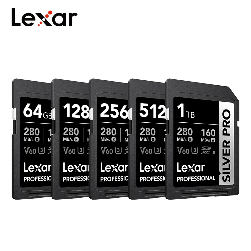 Lexar Professional Memory Card SILVER Pro V60 C10 UHS-I 4K Ultra HD Image Quality Flash Card For DSLR Camera