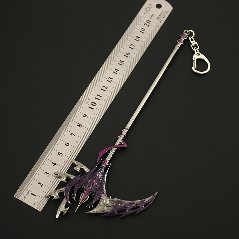 21cm Devil's Sickle Bi Bi Dong Weapon Keychain Soul Land Anime Peripherals Full Metal Miniature Models Collectible Toys For Boys