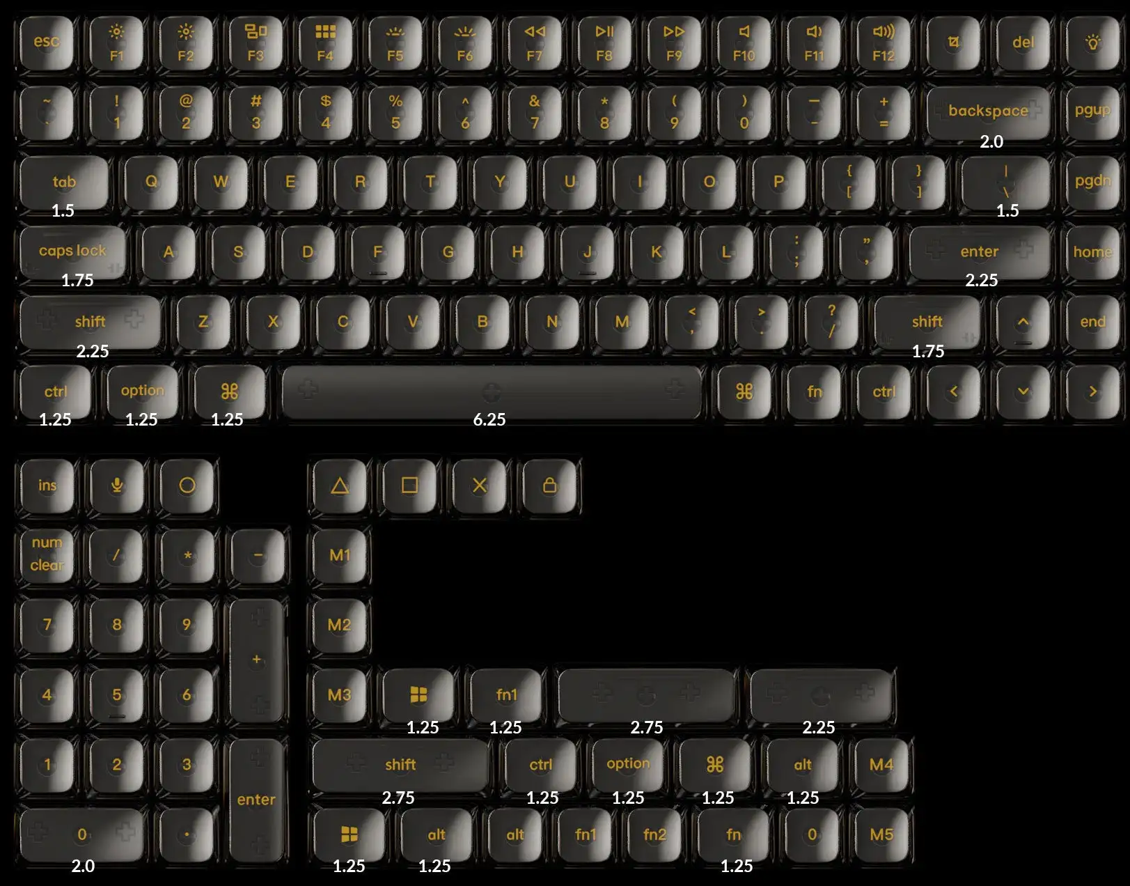 Imagem -05 - Conjunto Completo Keycap para Teclado Mecânico Personalizado Preto Transparente Perfil Baixo Lsa