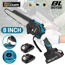 8Inch Brushless Electric Saw Cordless Chain Saw Woodworking Handheld Pruning Chainsaw Garden Cutting Tool For Makita 18V Battery
