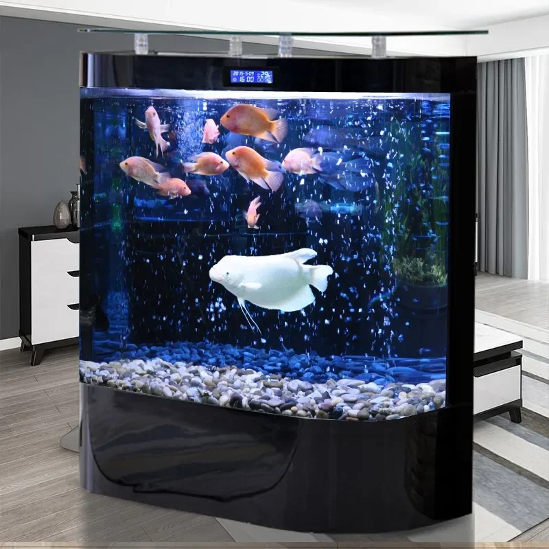 Household Living Room Glass Change Water Ecological Landscaping Large Bottom Filter Goldfish