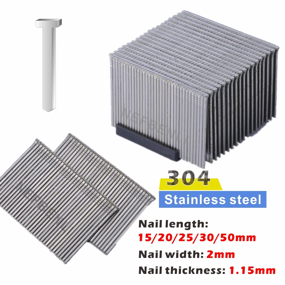 304 Stainless steel Gun Nail 4000pcs F15/F20/F25/F30/1010J/1019J/1022J Straight Brad Gun Nails For Electric Stapler Nailer DIY