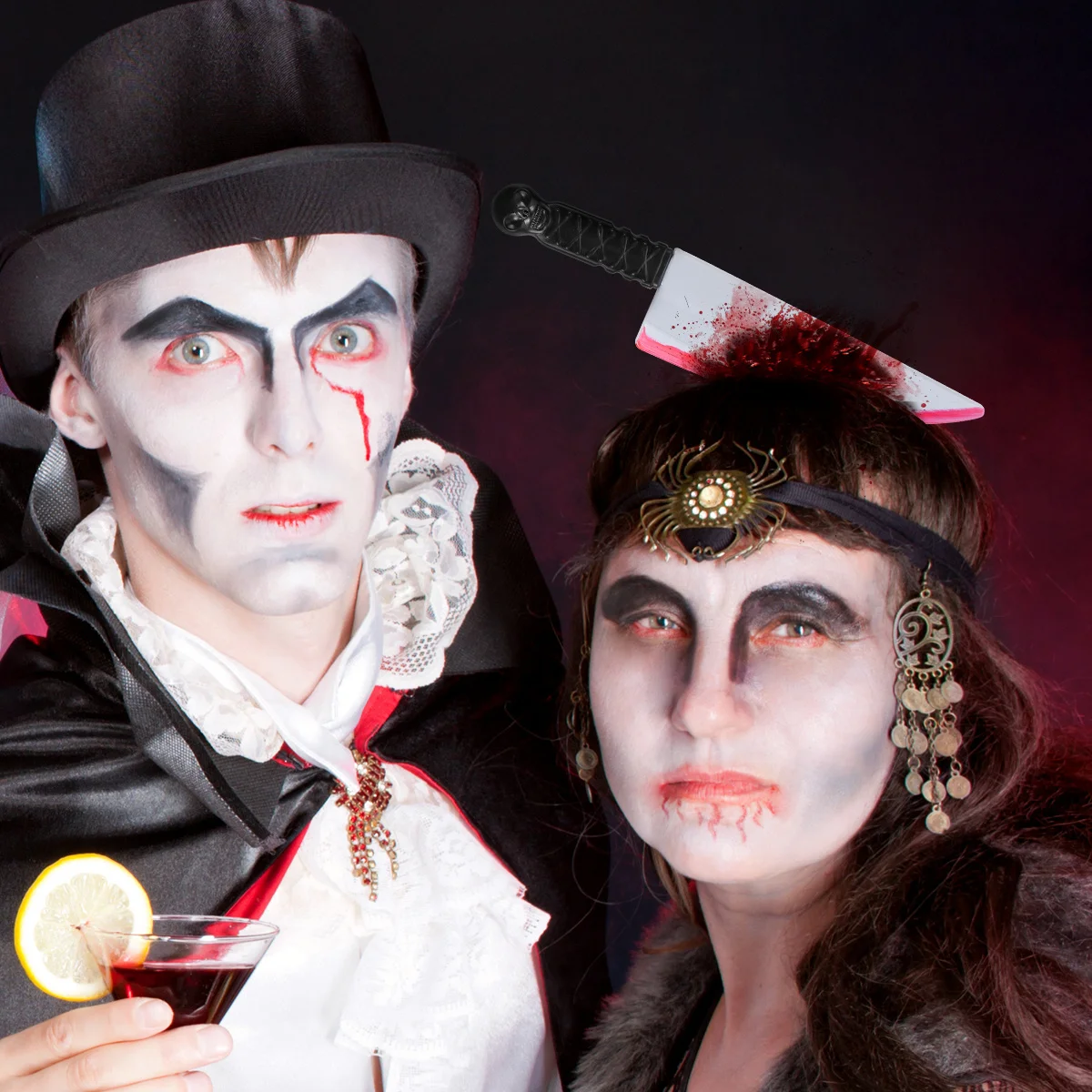 3 stuks gesimuleerde bloedige messen set lichtgewicht realistische Halloween rekwisieten kostuum partij horror decoratie Halloween bloedige messen