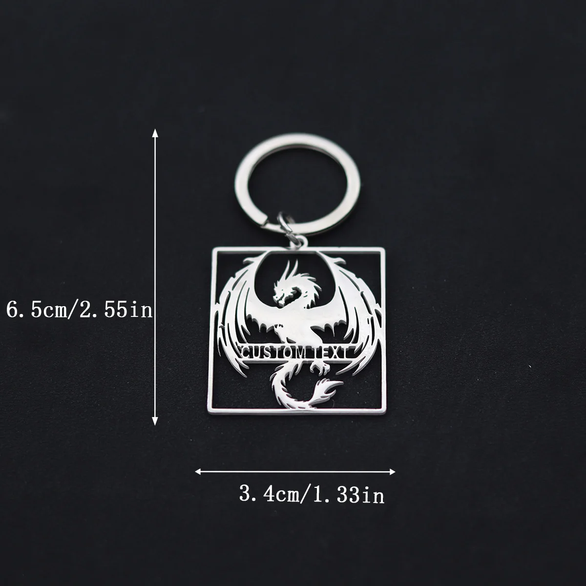 QIAMNI Maßgeschneiderter Punk Magic Dragon Schlüsselanhänger für Männer und Frauen, Edelstahl, individueller Namensschlüsselanhänger, Geschenk, Party, Halloween, Schlüsselanhänger