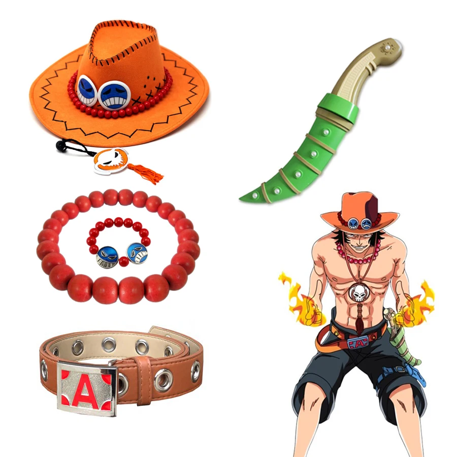 Portgas D ZanDagger-Collier et Bracelet de Chapeau, Accessoires de Cosplay, Accessoires de Jeu, Cadeau de ixd'Halloween et de Carnaval