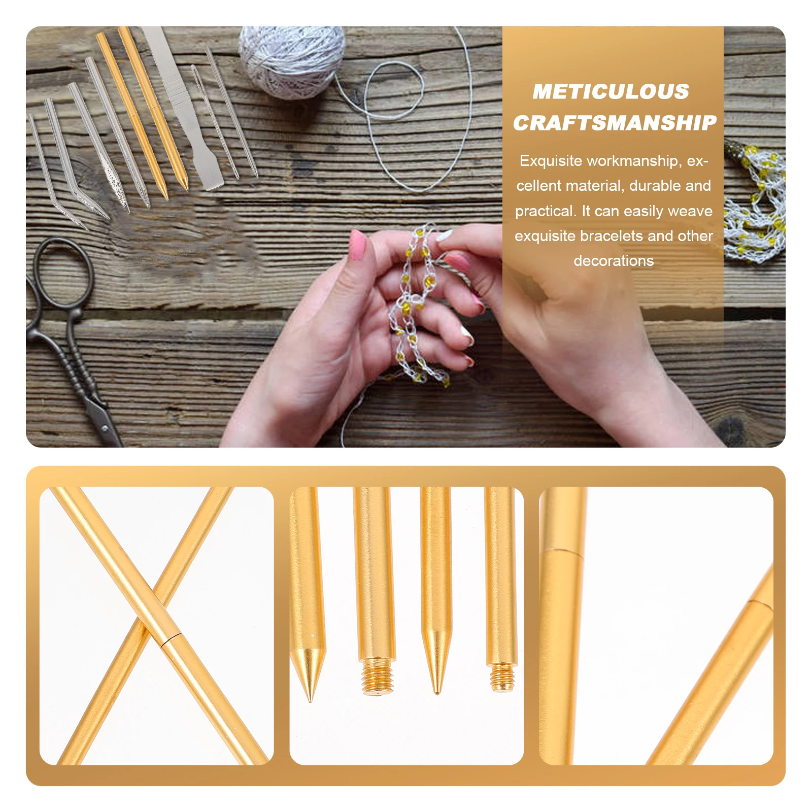 

Braider Tools Bracelet Knitting Needle DIY Accessories Lace Stitch Stitching Smoothing Weaving Stainless Steel Lacing