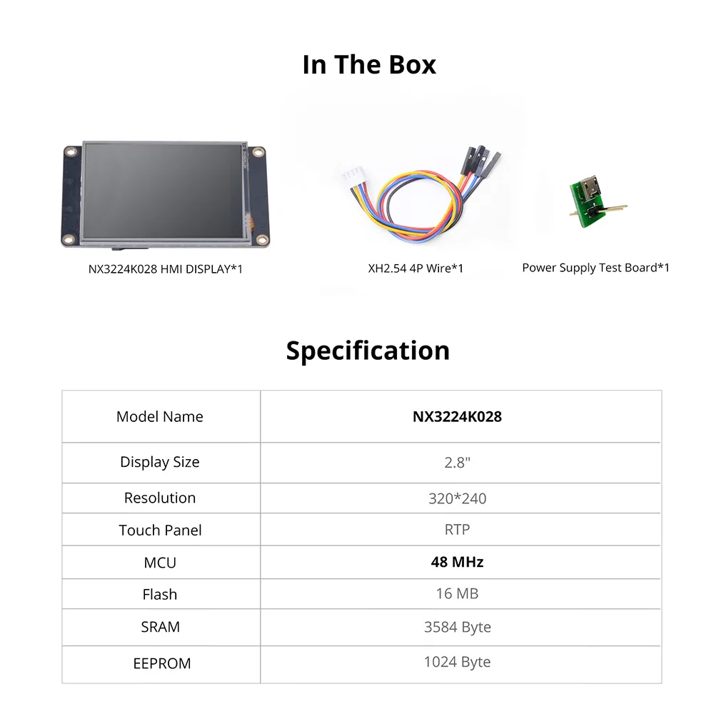 Nextion NX3224K028 2.8” Enhanced Series HMI Touch Display TFT RTP LCD Board Screen Panel Intelligent Smart USART UART Serial