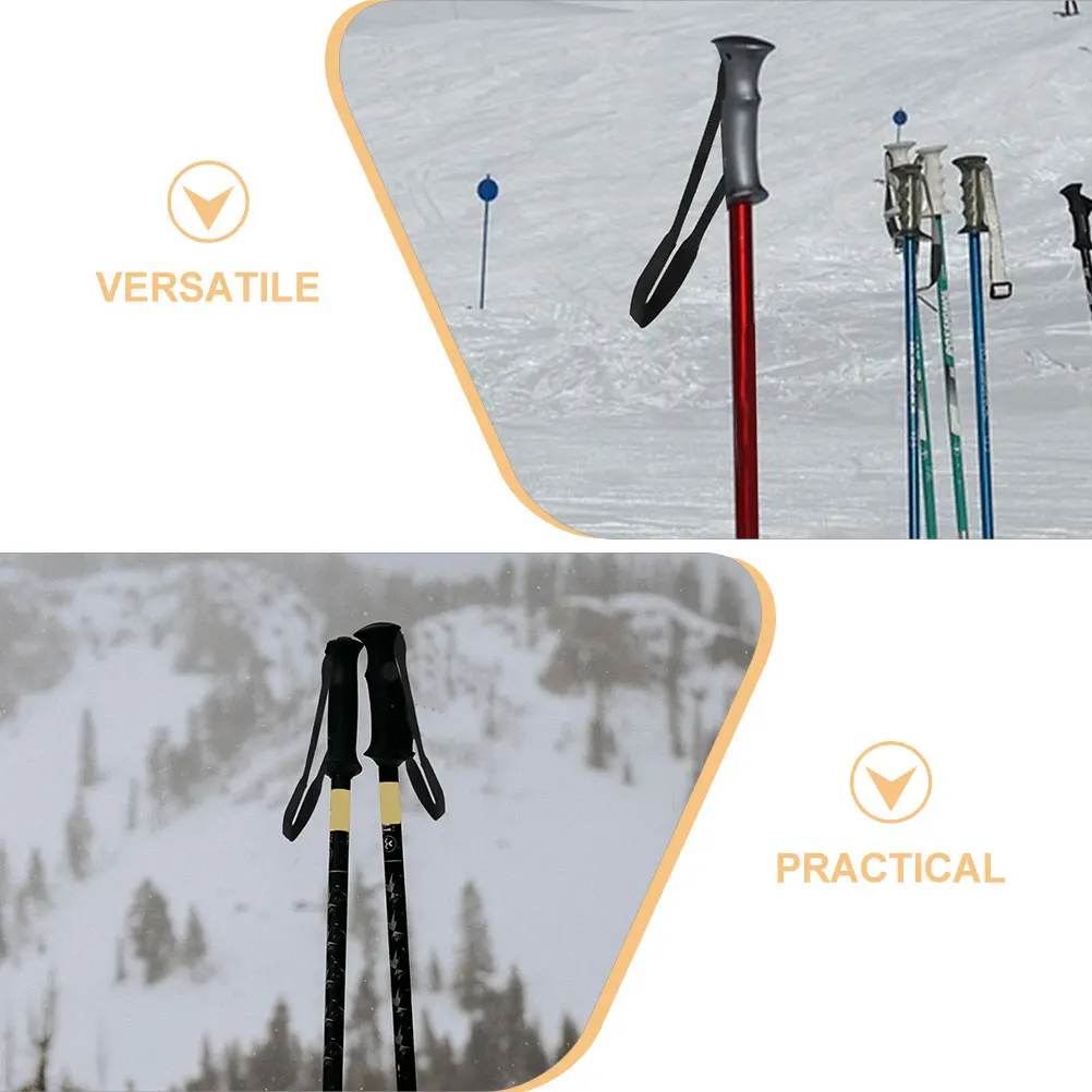 

2pcs Black Pole Pole Wrist Strap Adjustable Ski Stick Cane Hiking Band Walking Outdoor Adjustable Cane Strap Sports